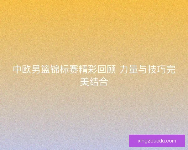 中欧男篮锦标赛精彩回顾 力量与技巧完美结合